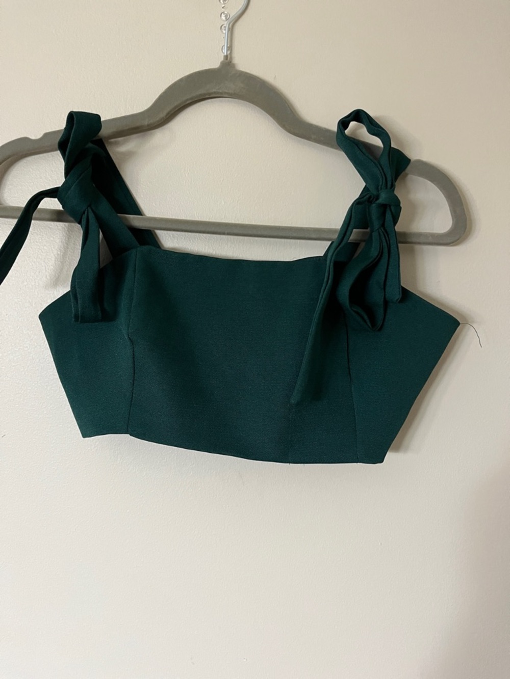 Showpo Emerald Tie-Shoulder Crop Top